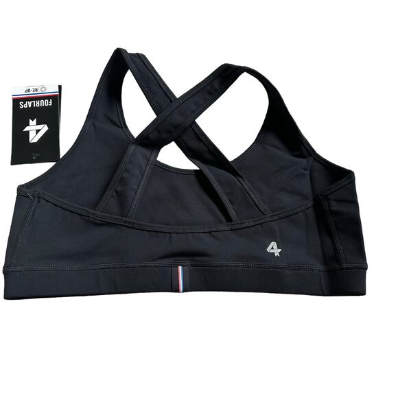 FOURLAPS Infinity Sports Bra Basic Black Women's Size Large NWT Medium Support - Picture 9 of 9